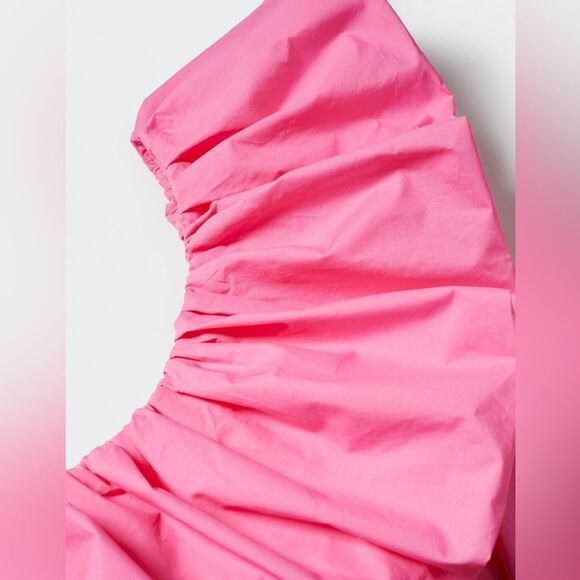 Mango pink asymmetric bodysuit with voluminous ruffle - Picture 6 of 8